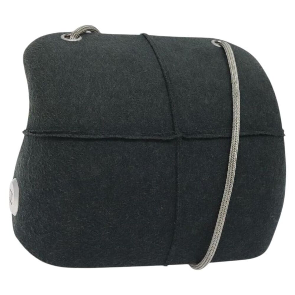 Chanel Millennium Felt Gray Synthetic Shoulder Bag Bag